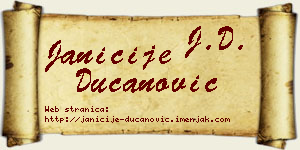 Janićije Ducanović vizit kartica